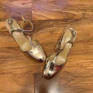 J. Crew Shimmering Gold Strappy Heels